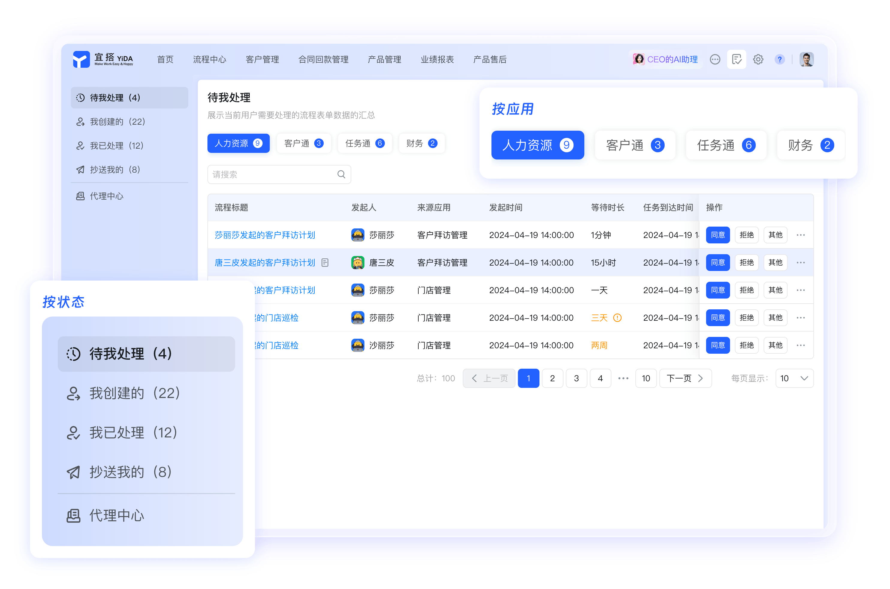 钉钉智能工作台统一待办布局